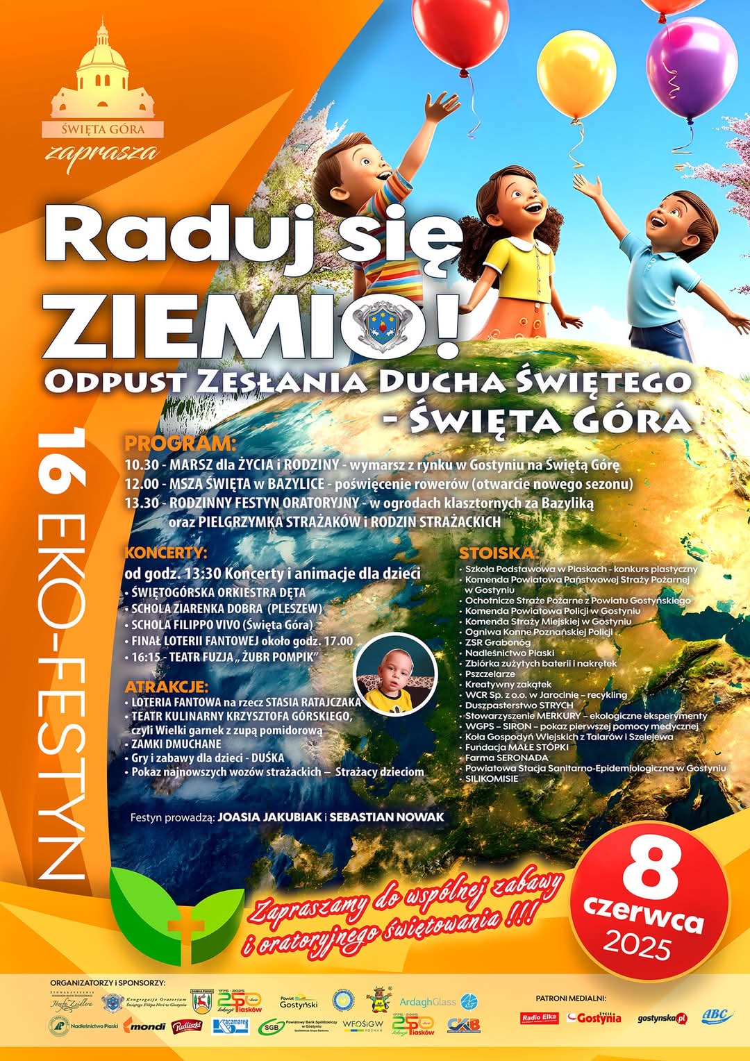 Grafika przedstawia plakat z informacją o EKO-FESTYNIE.