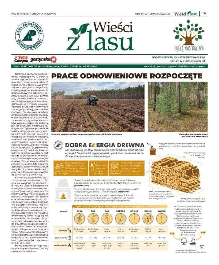 Zdjęcie&#x20;przedstawia&#x20;okładkę&#x20;nowego&#x20;numeru&#x20;&#x22;Wieści&#x20;z&#x20;lasu&#x22;&#x20;&#x28;fot&#x2e;&#x20;archiwum&#x20;Nadleśnictwa&#x20;Piaski&#x29;