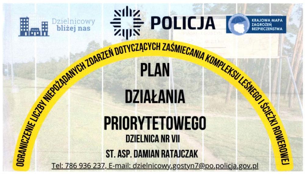 Zdjęcie&#x20;przedstawia&#x20;plakat&#x20;dotyczący&#x20;planu&#x20;działania&#x20;priotytetowego&#x20;policji&#x2e;&#x20;Żródło&#x3a;&#x20;KPP&#x20;w&#x20;Gostyniu