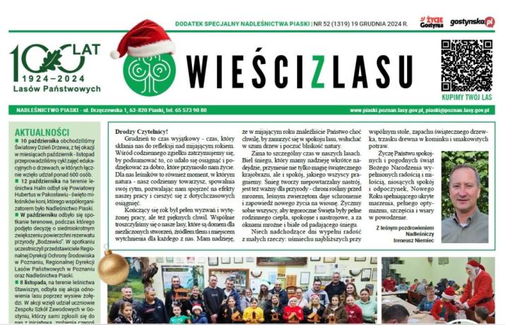 Zdjęcie&#x20;przedstawia&#x20;fragment&#x20;grudniowego&#x20;numeru&#x20;&#x22;Wieści&#x20;z&#x20;lasu&#x22;